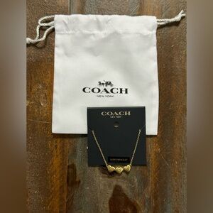 Coach Gold Tone Triple Heart Slider Bracelet NWT